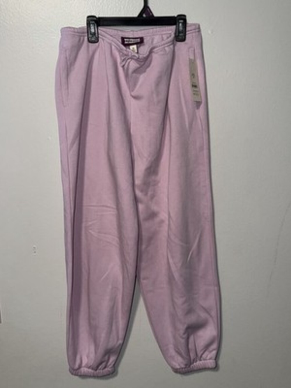 Weekend Academy Women's Purple Solid Jogger Pants XXL Regular Drawstring Pockets